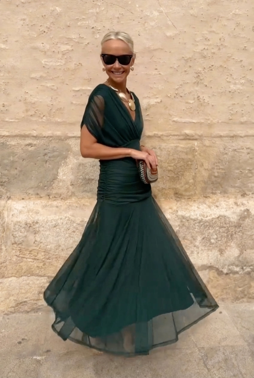Lola | Elegante Vestito Lungo da Cerimonia con Scollo a V