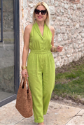 Tuta Slimming V-Neck in Colore Unito alla Moda