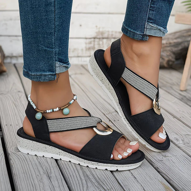 ALMARA™ ┃ Sandalias con hebilla metálica