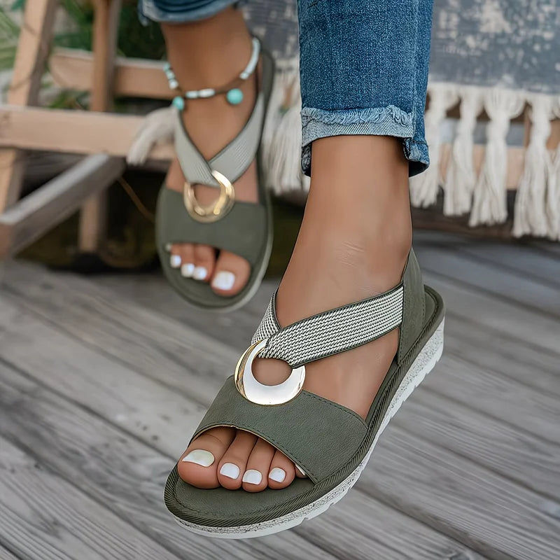 ALMARA™ ┃ Sandalias con hebilla metálica