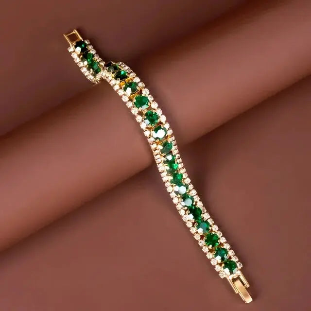 Pulsera verde y oro