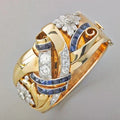 Anillo de Oro Vintage con Circonitas