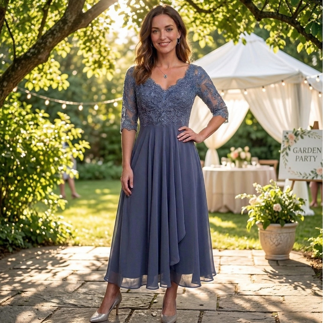 Harper™ | Elegante vestido midi de encaje