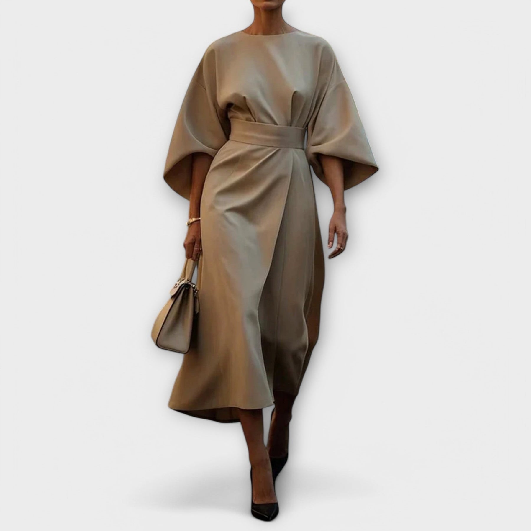 Maya™ | Vestido Elegante con Mangas Abullonadas