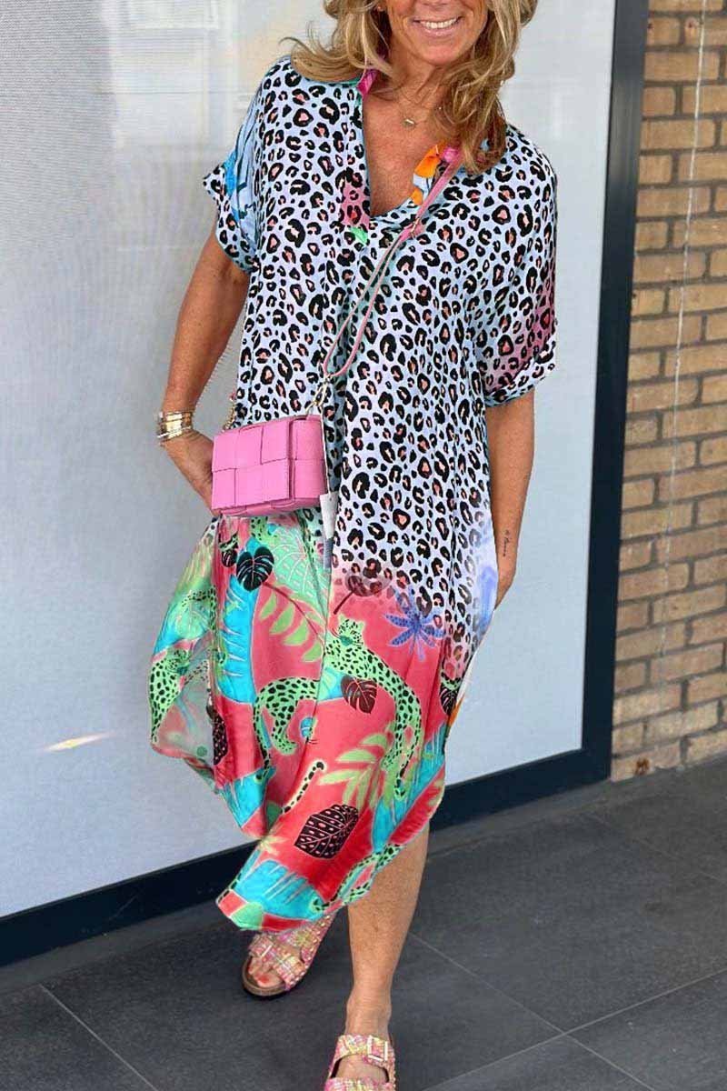 Eri™ | Abito Relaxed con Stampa Leopardo
