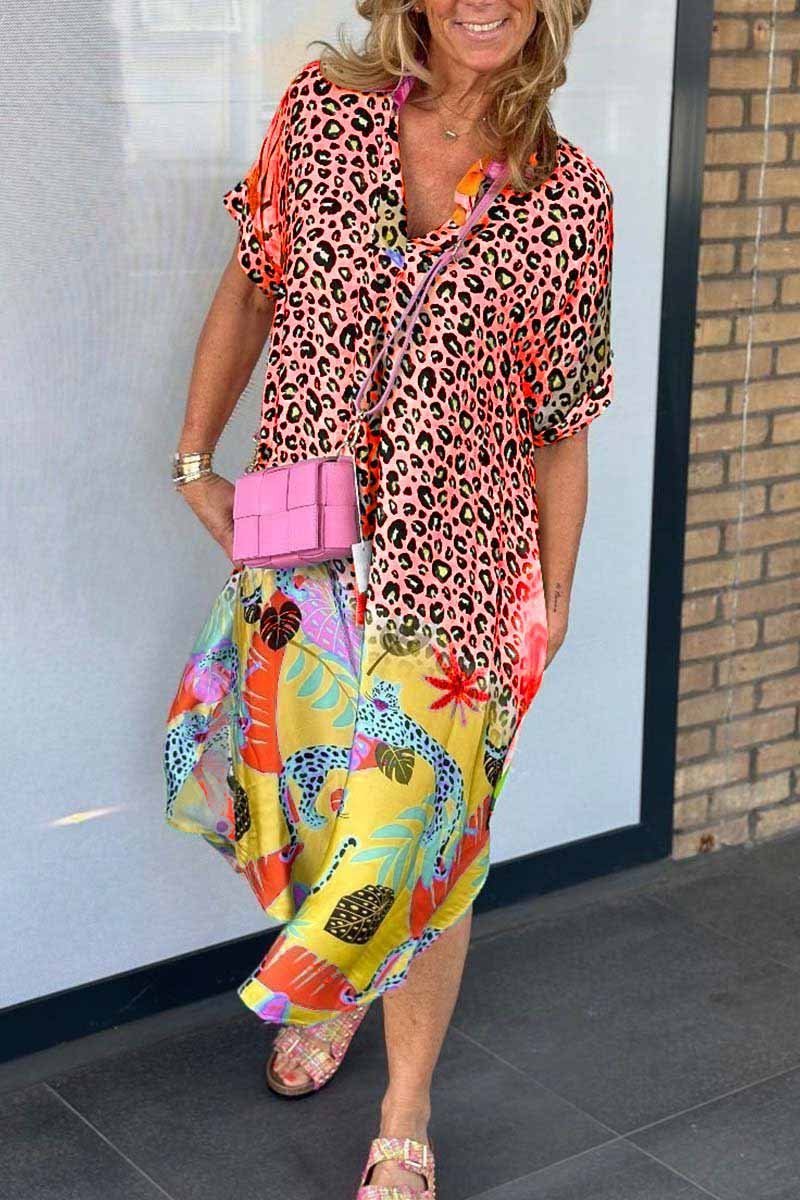 Eri™ | Abito Relaxed con Stampa Leopardo