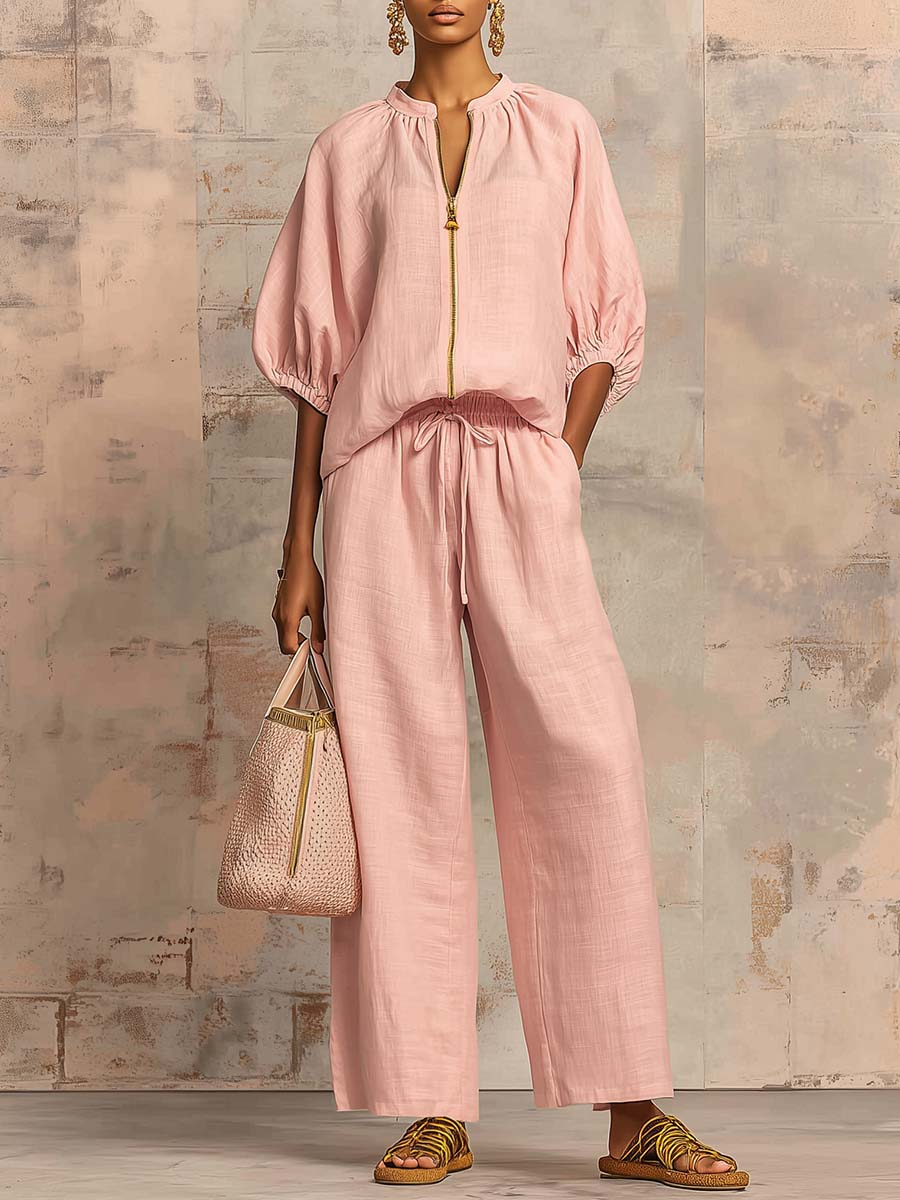 Enrichetta™ – Completo Casual Chic con Blusa e Pantalone