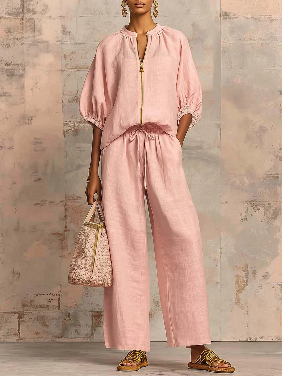 Alba | Completo di due pezzi: Camicia dallo stile rilassato e pantaloni a gamba larga