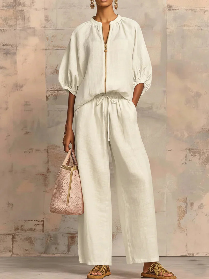 Alba | Completo di due pezzi: Camicia dallo stile rilassato e pantaloni a gamba larga