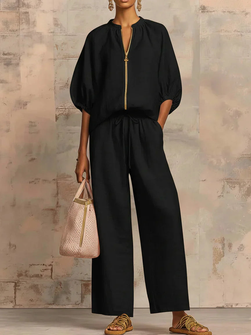 Alba | Completo di due pezzi: Camicia dallo stile rilassato e pantaloni a gamba larga