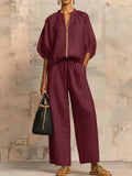 Enrichetta™ – Completo Casual Chic con Blusa e Pantalone