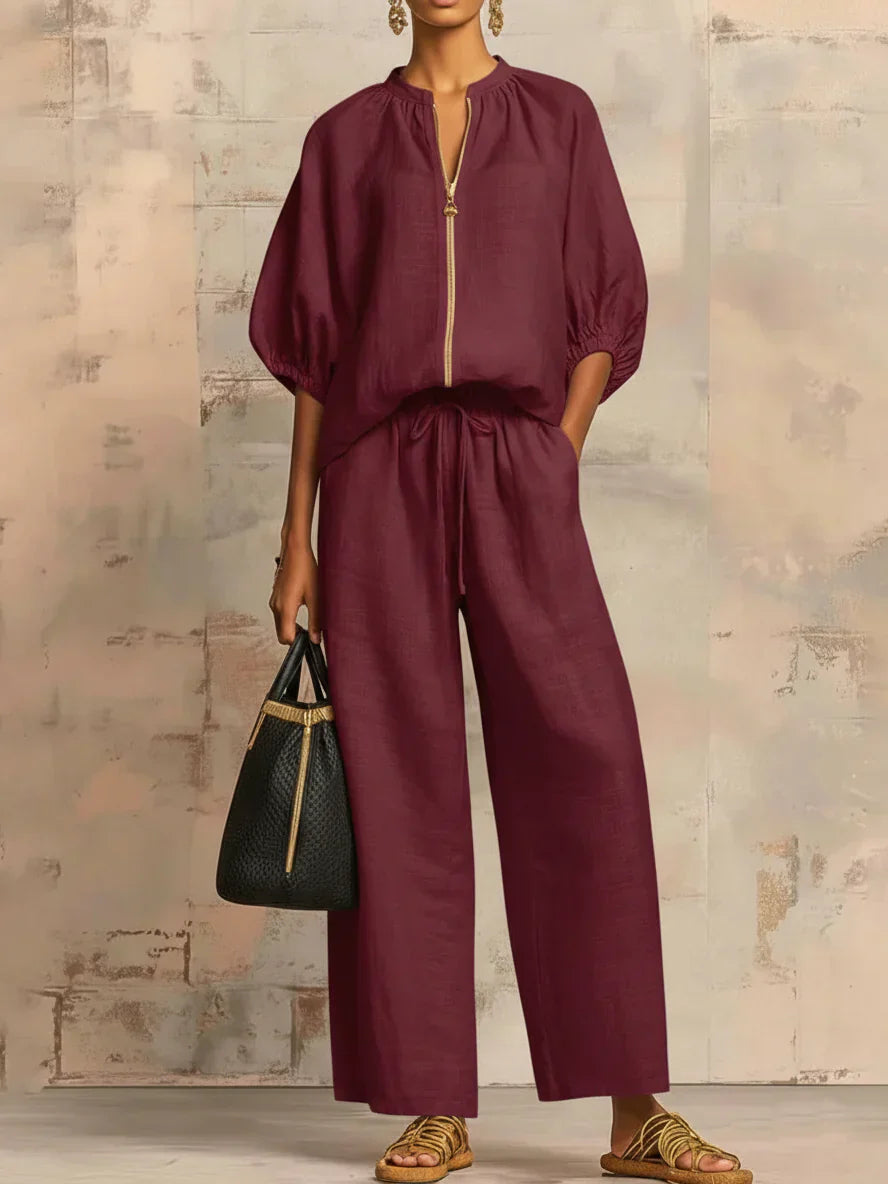 Alba | Completo di due pezzi: Camicia dallo stile rilassato e pantaloni a gamba larga