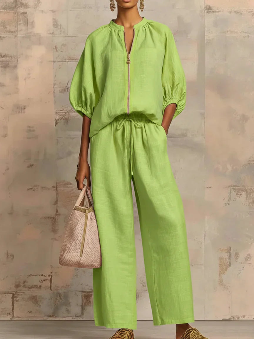 Alba | Completo di due pezzi: Camicia dallo stile rilassato e pantaloni a gamba larga