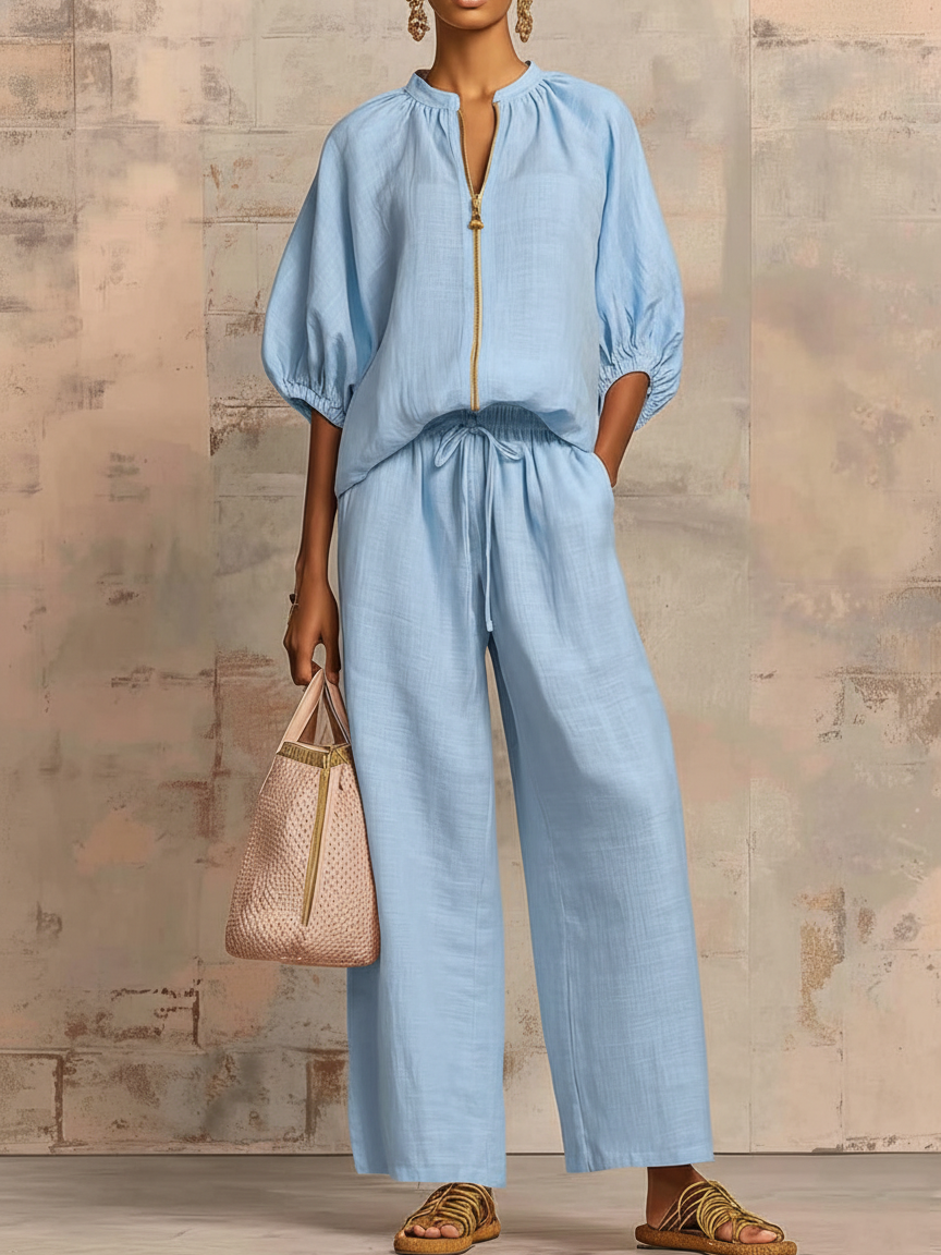 Enrichetta™ – Completo Casual Chic con Blusa e Pantalone