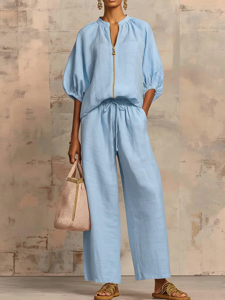 Alba | Completo di due pezzi: Camicia dallo stile rilassato e pantaloni a gamba larga