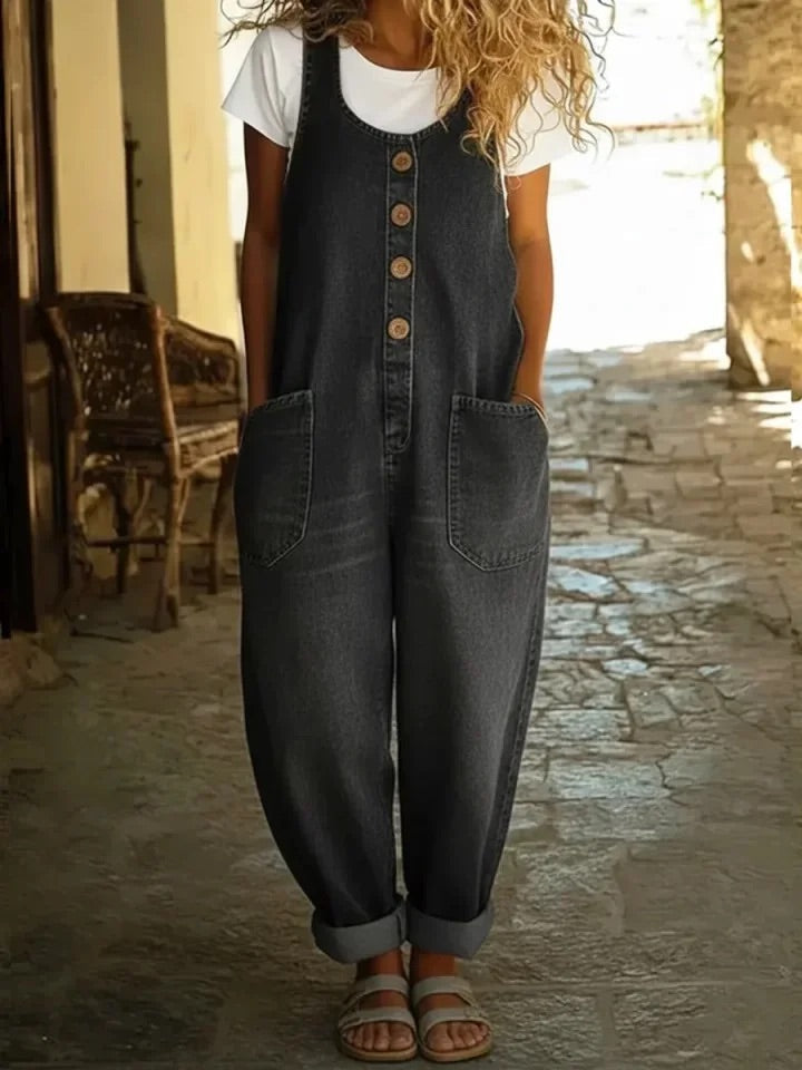 Grace | Salopette in Denim di Cotone Vintage Lavato