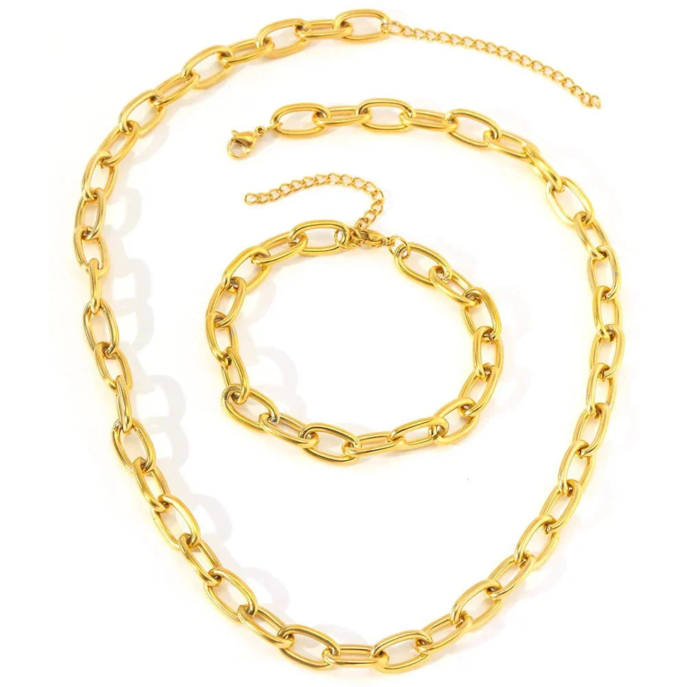 Set Collana e Bracciale a Clip Semplice
