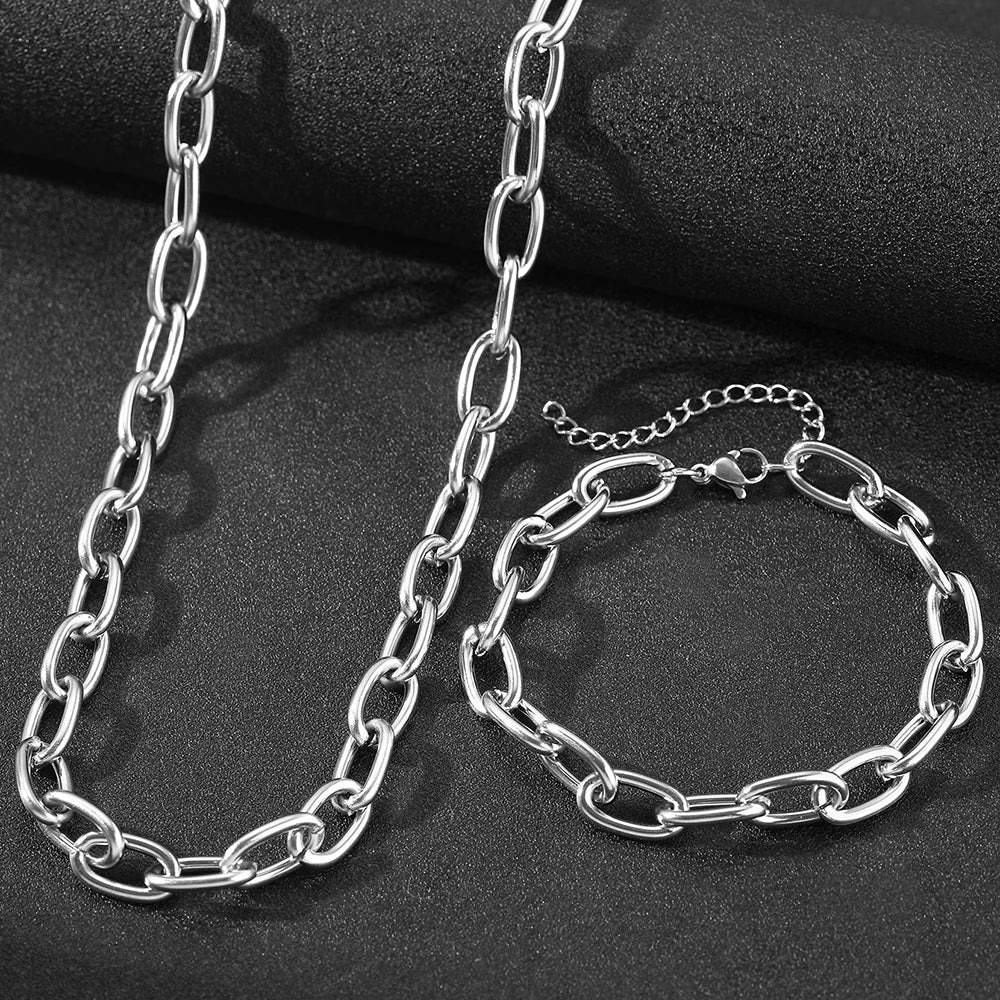 Set Collana e Bracciale a Clip Semplice