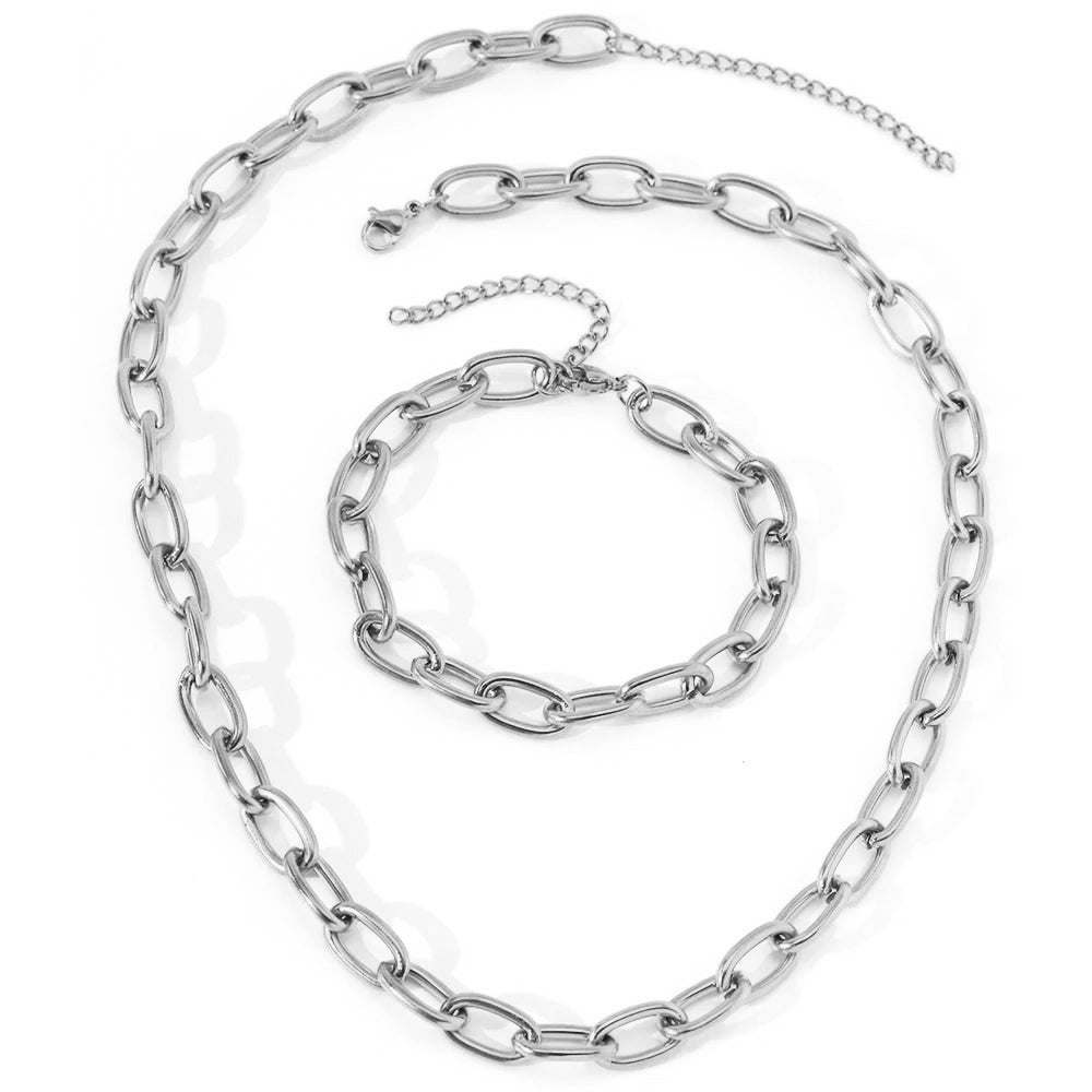Set Collana e Bracciale a Clip Semplice