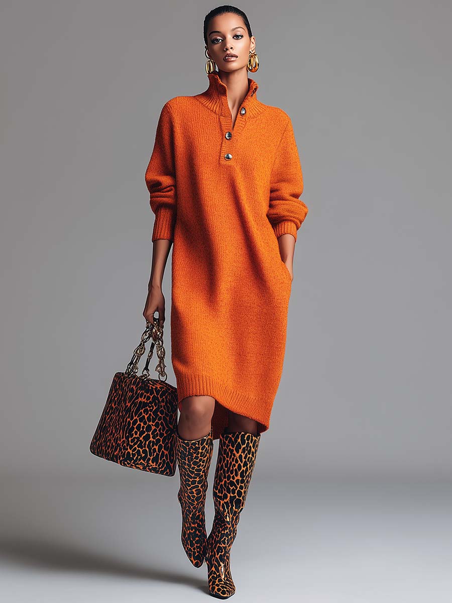 La Scintilla | ABITO PULL CON COLLO BUTTONATO